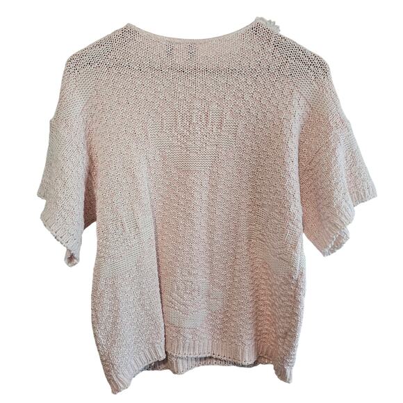 Vintage Lace Sweater Womens Large Pastel Pink 90s Glam Coquette Retro Cottage - Picture 2 of 10